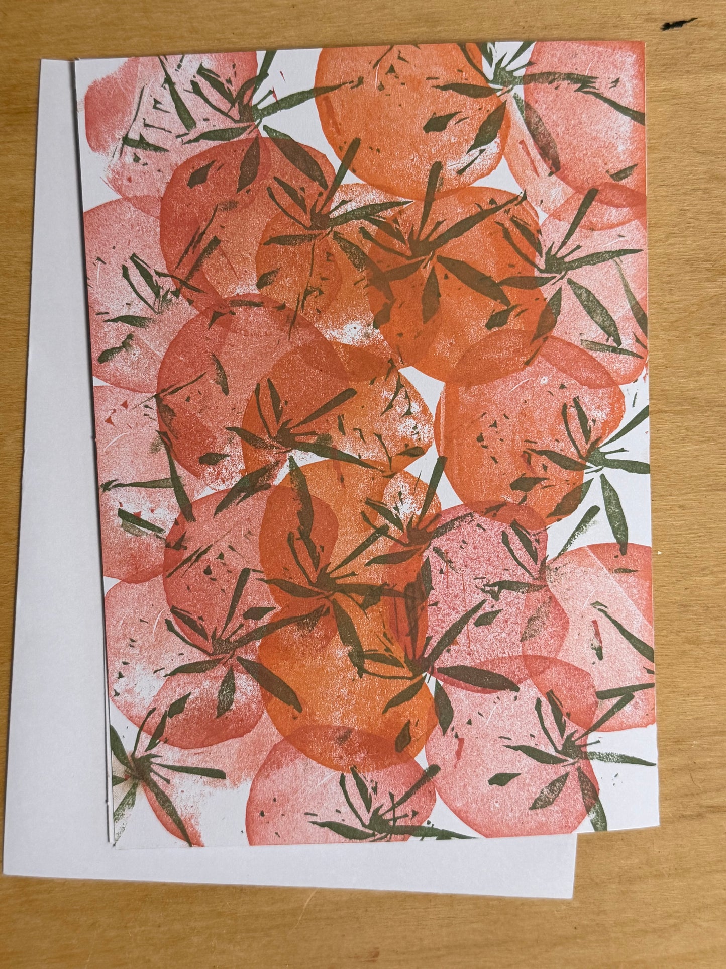 Linocut Print Card with Envelope