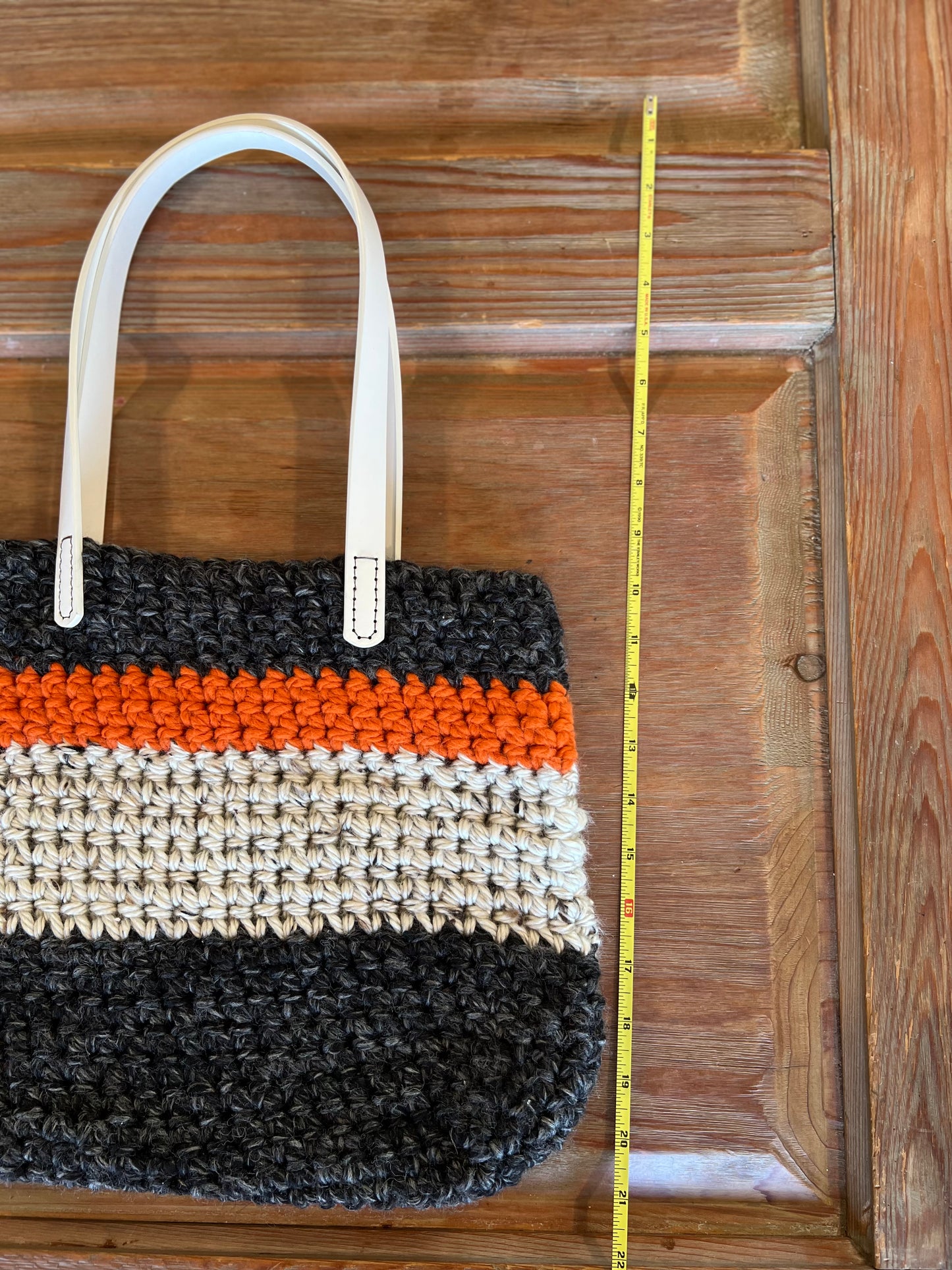 Multicolored handmade crocheted bag