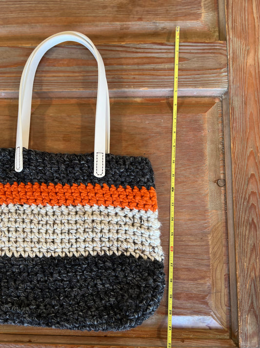 Multicolored handmade crocheted bag