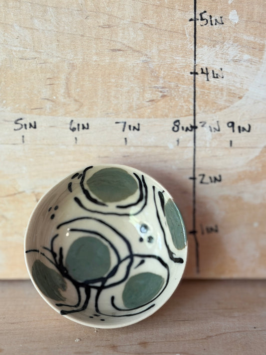 Small bowl with a fun circle design
