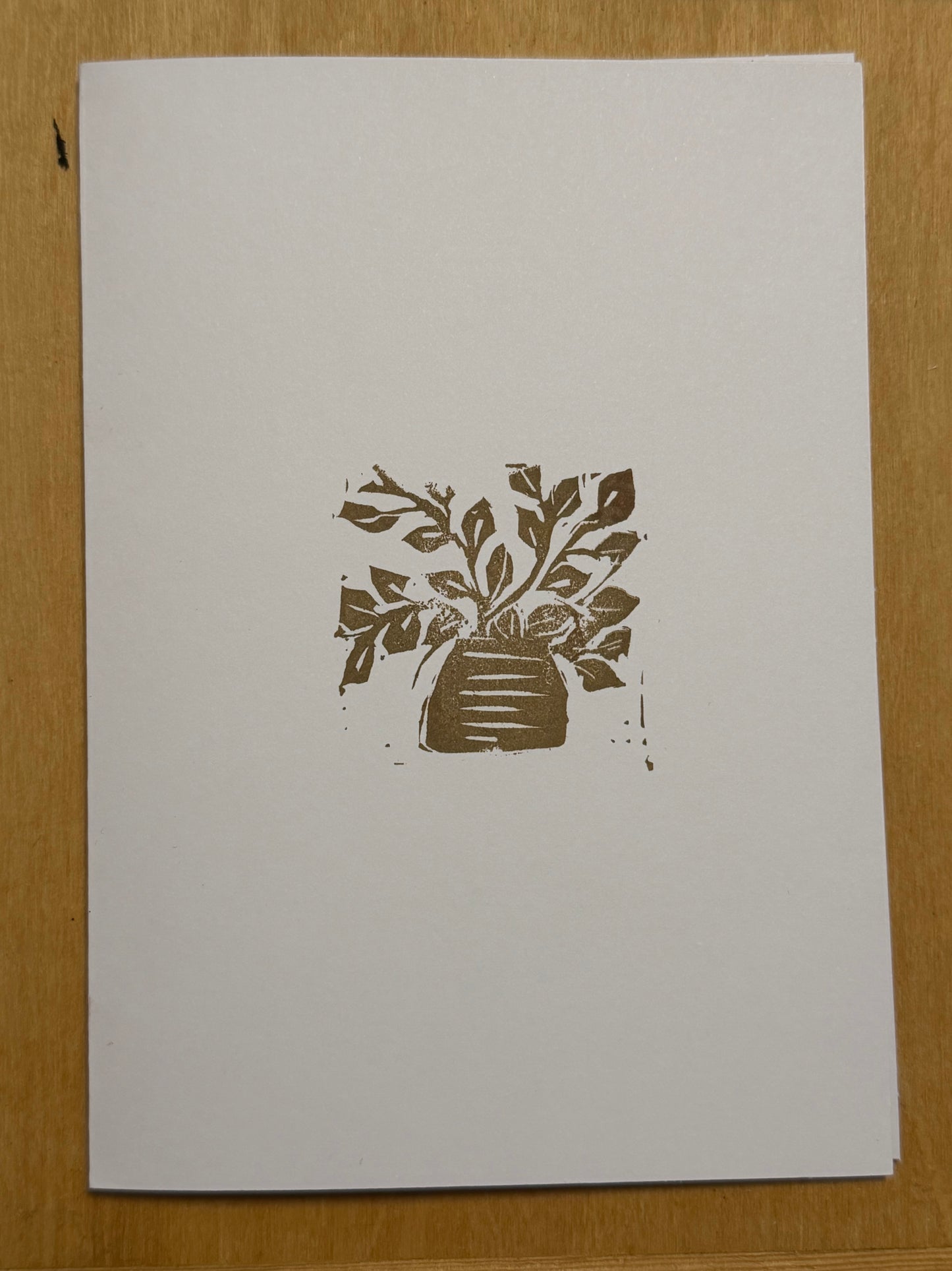 Linocut Print Card with Envelope