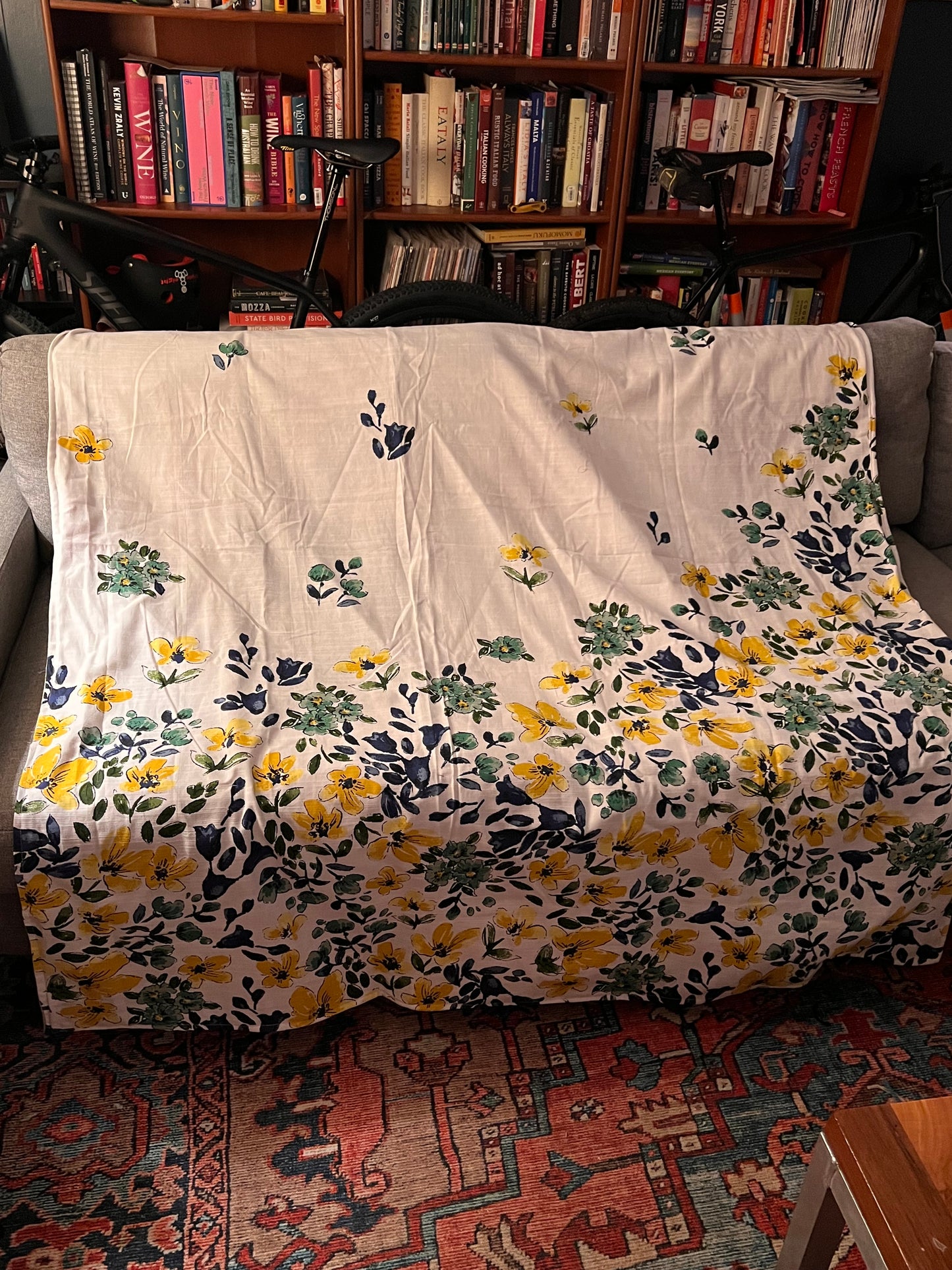 Upcycled handmade tie-quilt