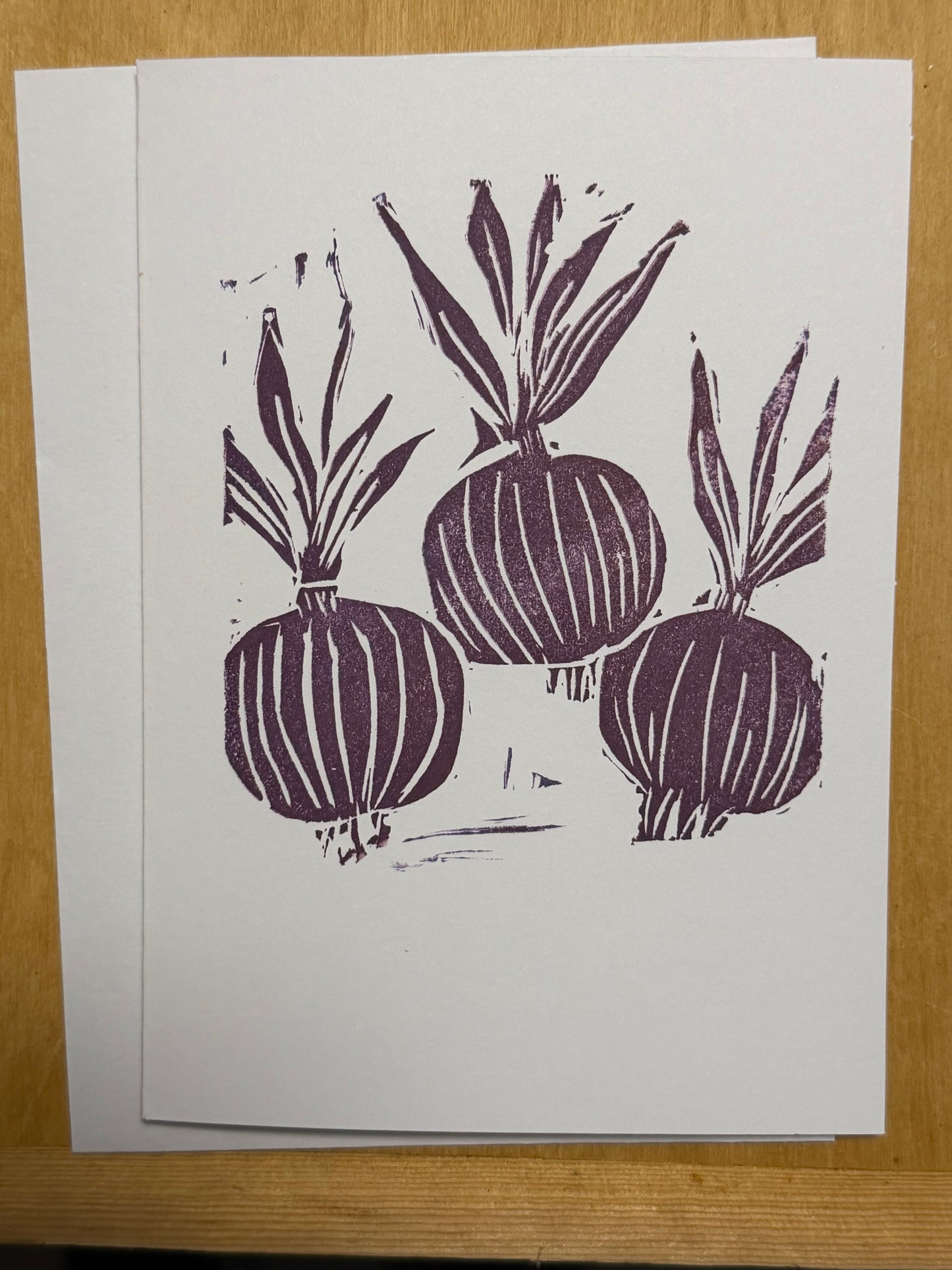 Linocut Print Card with Envelope