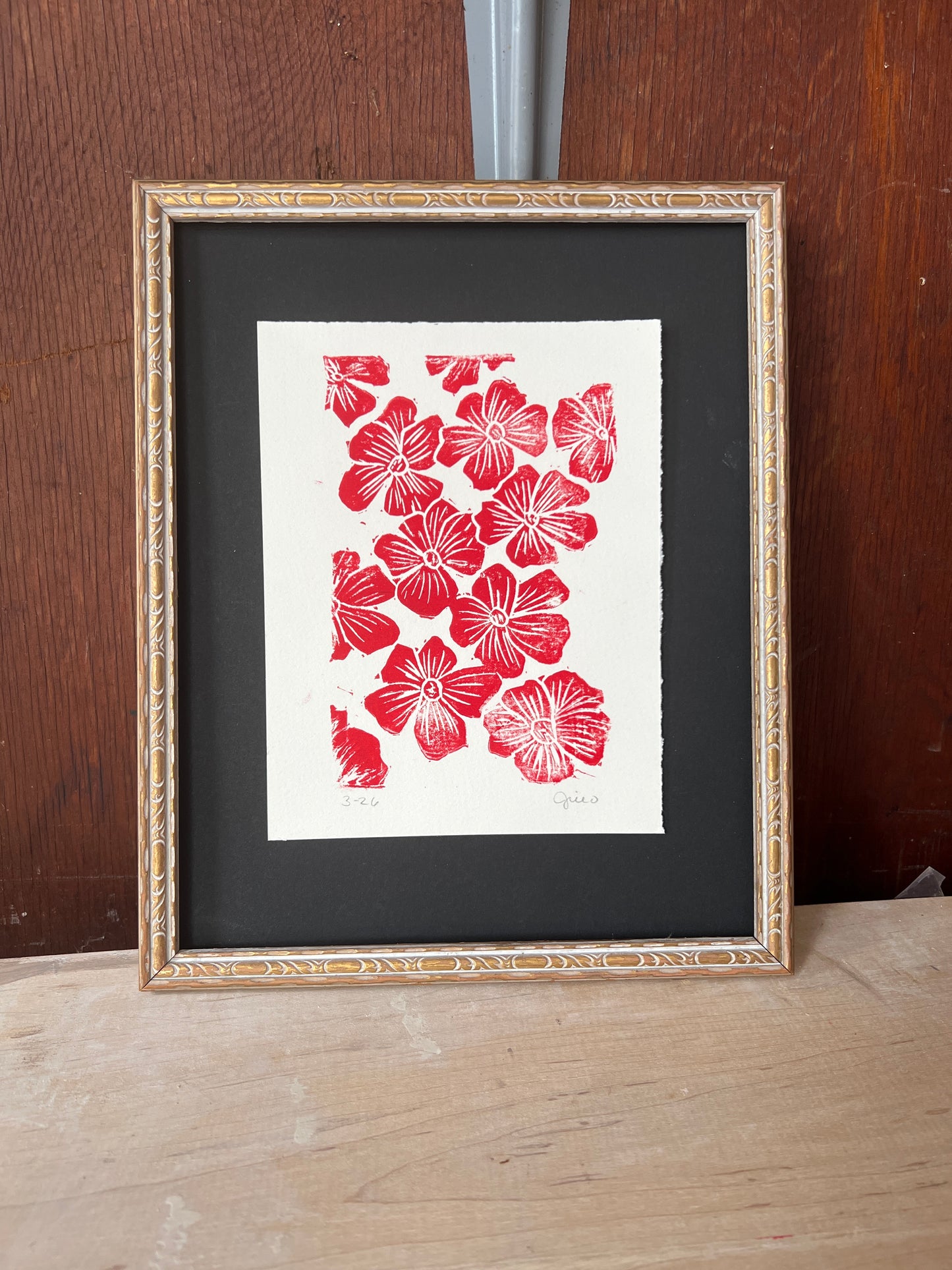 Flowers: handmade original print