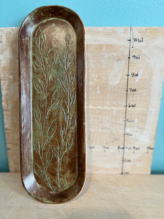 Botanical design. Chai and matcha finished platter